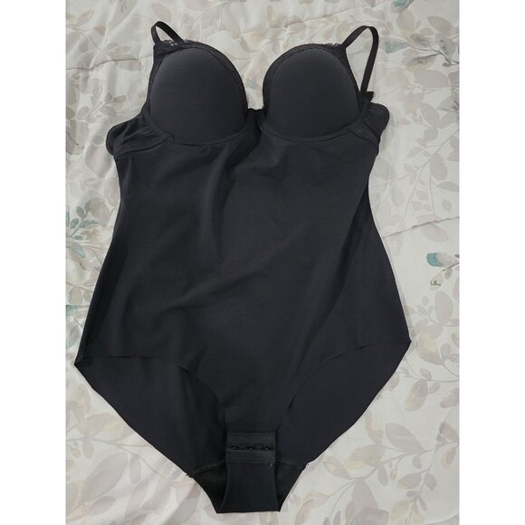 Native Intimates size 38C Body Briefing Sliming Bodysuit Snap Closure Black - Picture 1 of 6